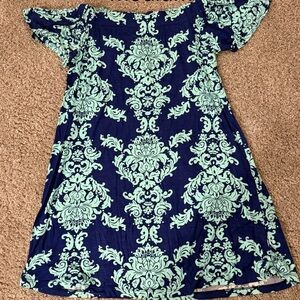 Gilli Navy and Mint Floral Casual Dress